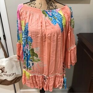 🌸ZL Flowy Flower Blouse